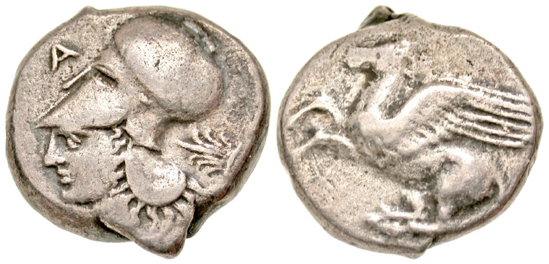 "Epeiros, Ambrakia. Circa 360-338 B.C. AR stater (19.8 mm, 8.18 g, 6 h). Pegasos...