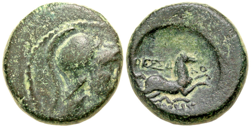 "Thessaly, Thessalian League. Late 2nd-mid 1st centuries BC AE dichalkon (18.2 m...
