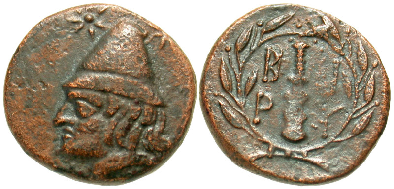 "Troas, Birytis. AE 19 (19.1 mm, 5.33 g, 5 h). Ca. 4th Century B.C. Head of Kabi...