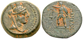 "Syria, Seleukis and Pieria. Apameia. Civic Coinage. 2nd century B.C AE 16 (16 mm, 3.74 g, 12 h). Dated SY 163 (150/49 B.C.) Draped and turreted bust ...