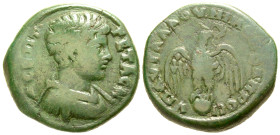 "Moesia Inferior, Nicopolis ad Istrum. Geta. As Caesar, A.D. 198-209. AE 27 (27.2 mm, 12.77 g, 1 h). A.D. 209-212. Aurelius Gallus, consular legate. A...