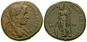 "Moesia Inferior, Nicopolis ad Istrum. Macrinus. A.D. 217-218. AE tetrassarion (26.9 mm, 11.75 g, 1 h). Statius Longinus, magistrate. AVT K M OΠEΛIOC ...