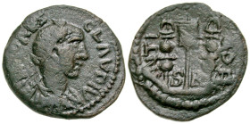 "Mysia, Parium. Claudius II Gothicus. A.D. 268-270. AE 25 (25.2 mm, 7.92 g, 1 h). IMP CAES CLAVDIV, radiate, draped and cuirassed bust of Claudius II ...