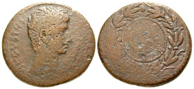 "Asia Minor, Uncertain mint. Augustus. 27 B.C.-A.D. 14 AE "sestertius" (34.9 mm, 24.11 g, 12 h). Ca. 25 B.C. AVGVSTVS, Bare head of Augustus to right ...