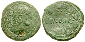 "Asia , uncertain Asian mint city of CA coinage . Augustus. 27 B.C.-A.D. 14 AE as (25.6 mm, 9.76 g, 11 h). ("barbarous") contemporary copy. unofficial...