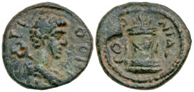 "Pisidia, Antiochia. Pseudo-Autonomous. Time of Commodus, A.D. 161-180. AE 14 (14.4 mm, 1.92 g, 7 h). ANTIOCHI, bare-headed, draped bust of Hermes rig...