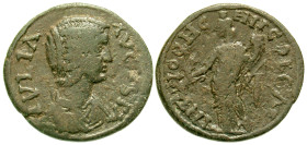 "Pisidia, Antiochia. Julia Domna. Augusta, A.D. 193-217. AE 23 (22.9 mm, 5.47 g, 1 h). IVLIA AVGVSTA, Diademed head of Julia Domna right / ANTIOCH GEN...