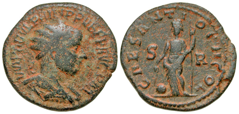 "Pisidia, Antiochia. Philip I. A.D. 244-249. AE 26 (26.3 mm, 8.62 g, 6 h). Struc...