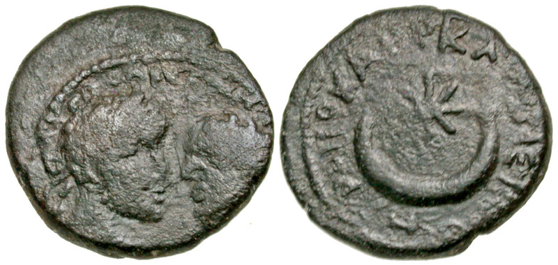 "Mesopotamia, Carrhae. Caracalla and Geta. A.D. 198-217. AE 19 (18.8 mm, 3.99 g,...