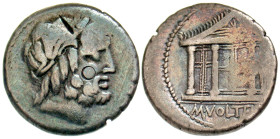 "M. Volteius M.f. 75 B.C. AR denarius (17.7 mm, 3.82 g, 9 h). Rome mint. Head of Bacchus (or Liber) right, wearing ivy wreath / M·VOLTEI·M·F, Ceres dr...