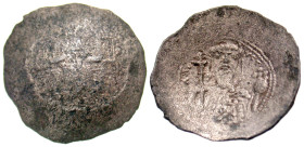 "Alexius I Comnenus. 1081-1118. BI aspron trachy (27.6 mm, 4.10 g). Constantinople mint, 1092/3-1118. IC-XC, Christ enthroned facing, wearing numbus c...