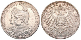 "German States, Prussia. Wilhelm II. 5 mark. 200 Years Kingdom of Prussia commemorative. 1901. KM 526. XF. "