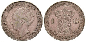"Netherlands. Wilhelmina. 1923. 1 gulden. KM 161.1. VF. "