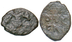 "Russia, Grand Principality of Muscovy. Tver civic coinage. Late 15th-early 16th century AE pulo (10.4 mm, .31 g). Eagle right, with wings spread / fo...