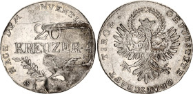 Austrian States Tyrol 20 Kreuzer 1809
KM# 149, N# 33352; Silver; Andreas Hofer; Hall Mint; F, removed from jewelry