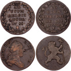 Austrian Netherlands 2 x 2 Liards / Oorden 1788 - 1790
KM# 31, 45; VF