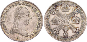Austrian Netherlands 1/4 Kronenthaler 1789 B
KM# 38, N# 26307; Silver; Joseph II; XF/AUNC with minor hairlines & amazing toning