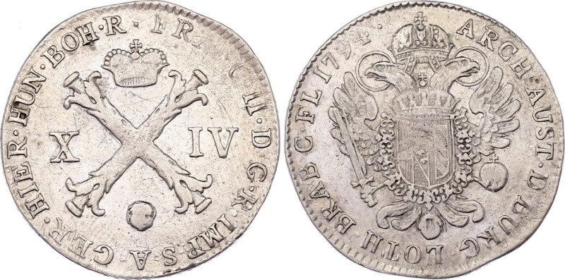 Austrian Netherlands 14 Liards / Oorden 1794
KM# 59, N# 24896; Silver; Franz II...