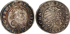 Austria 3 Kreuzer 1631
KM# 709, N# 73093; Silver; Ferdinand II; Graz Mint; XF