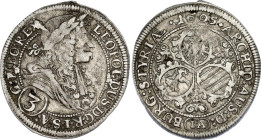 Austria 3 Kreuzer 1695 IA
KM# 1115, N# 26235; Silver; Leopold I; Graz Mint; VF