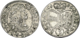 Austria 3 Kreuzer 1685
KM# 1245, N# 24765; Silver; Leopold I; Hall Mint; XF