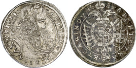 Austria 15 Kreuzer 1695
KM# 1302, Her# 971, N# 126288; Silver; Leopold I; St. Veit Mint; VF