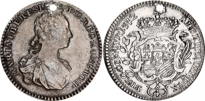 Austria 1/4 Taler 1742
KM# 1695, Her# 744, N# 60330; Type 1; Silver; Maria Ther...