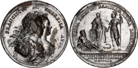 Austria Commemorative Medal "On the Liberation of Dresden from the Prussians" 1759 MDCCLIX
Montenuovo 1867; Silver Plated Tombac 34.70 g., 46.2 mm.; ...
