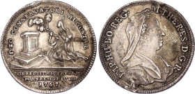 Austria Maria Theresia Smallpox Silver Medal 1767
N# 48080; Silver 2.17 g., 21 mm.; Medal for the recovery of the Empress from Smallpox 1767; Vienna ...