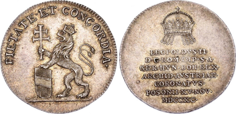 Austria Silver Coronation Medal 1790
Silver 2.10 g., 20 mm.; Leopold II; Corona...