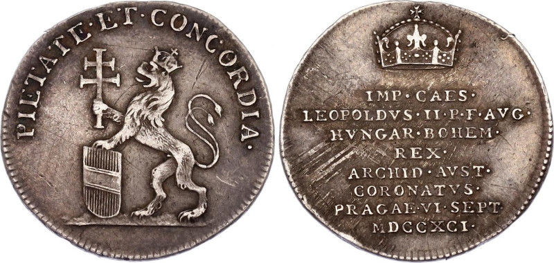 Austria Silver Coronation Medal 1791
Silver 2.27 g., 21 mm.; Leopold II; Corona...