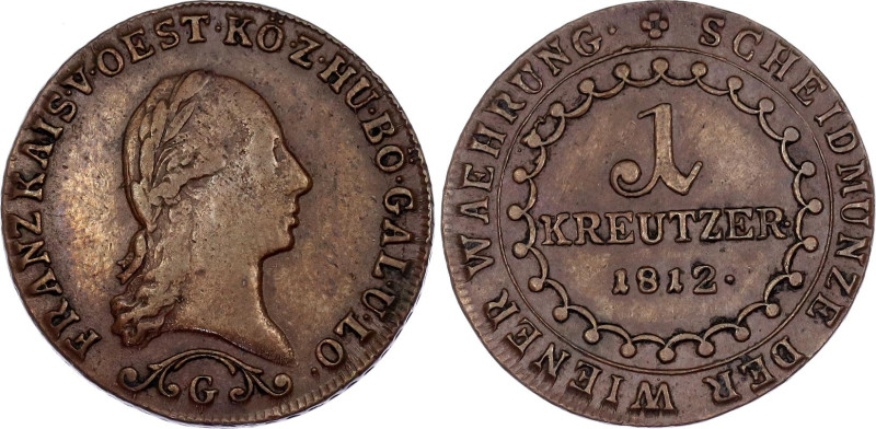 Austria 1 Kreuzer 1812 G
KM# 2112, N# 7097; Franz I; XF