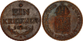 Austria 1 Kreuzer 1816 A
KM# 2113, N# 3169; Copper; AUNC-UNC