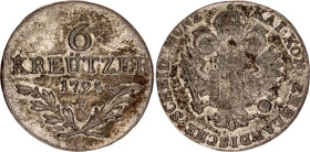 Austria 6 Kreuzer 1795 F
KM# 2127, N# 33679; Silver; Franz II; Hall Mint; VF+