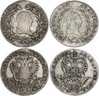 Austria 2 x 20 Kreuzer 1796 - 1820 B
KM# 2139, 2143; Silver; Franz II & Franz I; Kremnitz & Vienna Mints; F-VF
