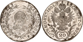 Austria 20 Kreuzer 1804 B
KM# 2139, Adamo# C28, N# 22610; Silver; Franz II; Kremnitz Mint; AUNC
