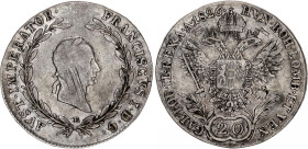 Austria 20 Kreuzer 1826 E
KM# 2144, Adamo# C33, N# 2262; Silver; Franz I; Karlsburg Mint; VF