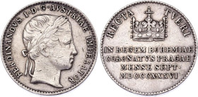 Austria Silver Coronation Medal 1836 Small
Silver 3.27 g., 18 mm.; Coronation of Bohemian King in Prague; AUNC