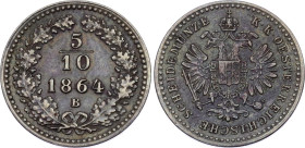Austria 5/10 Kreuzer 1864 B
KM# 2182, N# 19281; Copper; Franz Joseph I; AUNC
