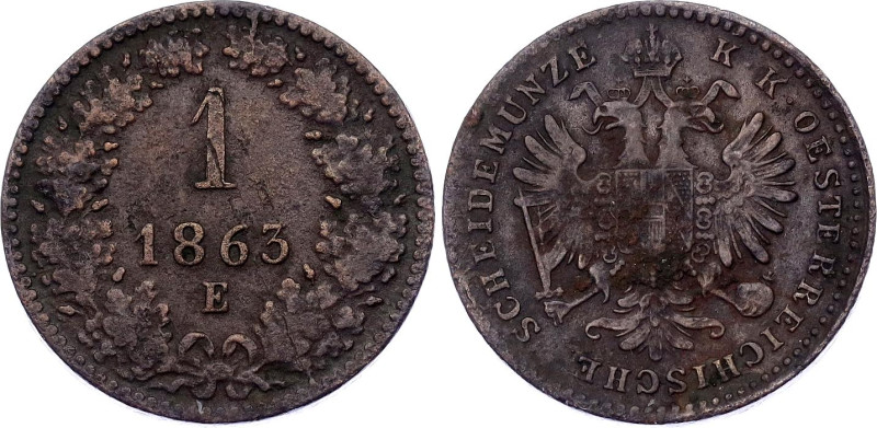 Austria 1 Kreuzer 1863 E
KM# 2186, N# 2360; Copper; Franz Joseph I; XF