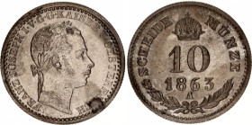 Austria 10 Kreuzer 1863 A
KM# 2204, N# 24933; Silver; Franz Joseph I; Vienna Mint; AUNC
