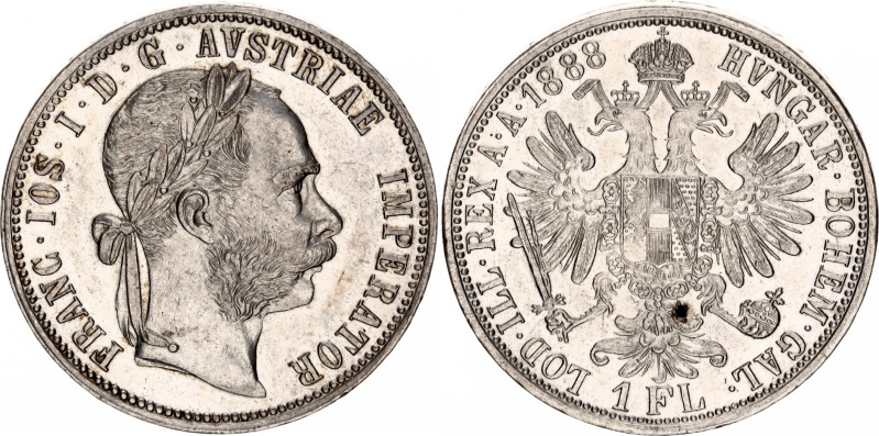 Austria 1 Florin 1888
KM# 2222, Schön# 149, N# 4726; Silver; Franz Joseph I; Vi...