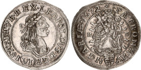 Hungary 6 Krajczar 1672 KB
KM# 164, ÉH# 1072, H# 1450, N# 27571; Silver; Leopold I; Kremnitz Mint; XF
