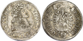 Hungary 15 Krajczar 1679 KB
KM# 175, ÉH# 1060, H# 1425, N# 189281; Silver; Leopold I; Kremnitz Mint; VF