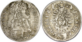 Hungary 15 Krajczar 1682 KB
KM# 175, ÉH# 1060, H# 1425, N# 189281; Silver; Leopold I; Kremnitz Mint; VF