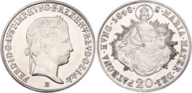 Hungary 20 Krajczar 1848 B
KM# 422, N# 18828; Silver; UNC