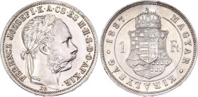 Hungary 1 Forint 1887 KB
KM# 469, N# 26846; Silver; Franz Joseph I; UNC with minor hairlines