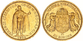 Hungary 20 Korona 1904 KB
KM# 485, N# 10813; Gold (.900) 6.76 g.; Franz Joseph I; AUNC