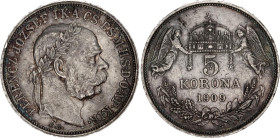 Hungary 5 Korona 1909 KB
KM# 488, N# 12866; Silver; Franz Joseph I; AUNC, original toning