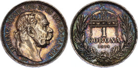 Hungary 1 Korona 1914 KB
KM# 492, ÉH# 1495, H# 2204, N# 12865; Silver; Franz Joseph I; Kremnitz Mint; UNC with nice multicolor toning